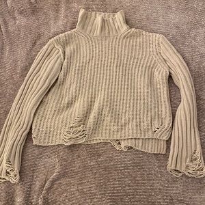 Distressed Turtleneck